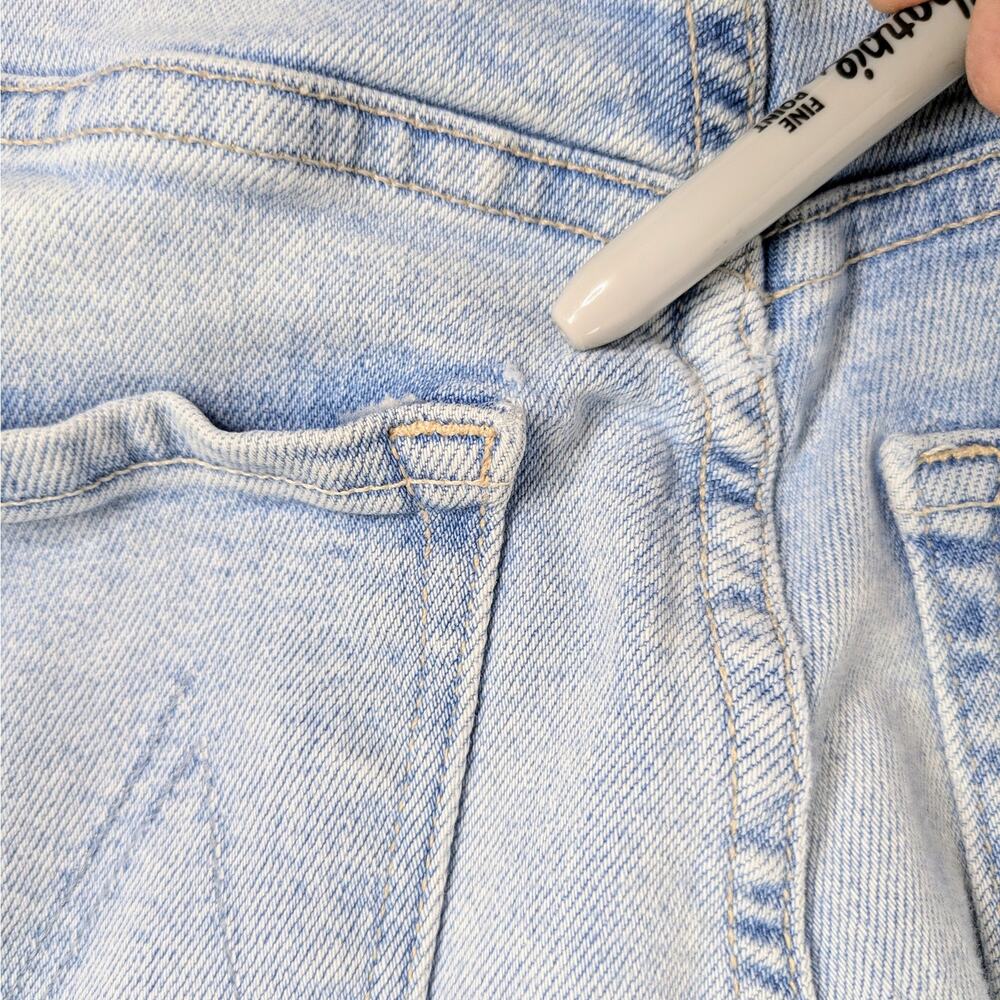 MOTHER Tomcat Flood Ankle Jeans 24 Big Hair Don't Care Blue Straight Leg - Picture 9 of 16